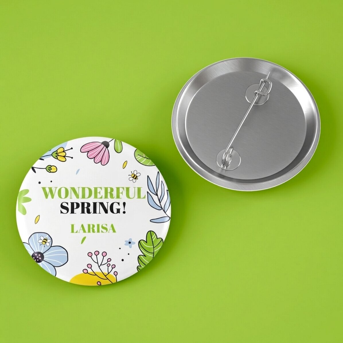 Personalizovaná placka s textem – Doodle spring