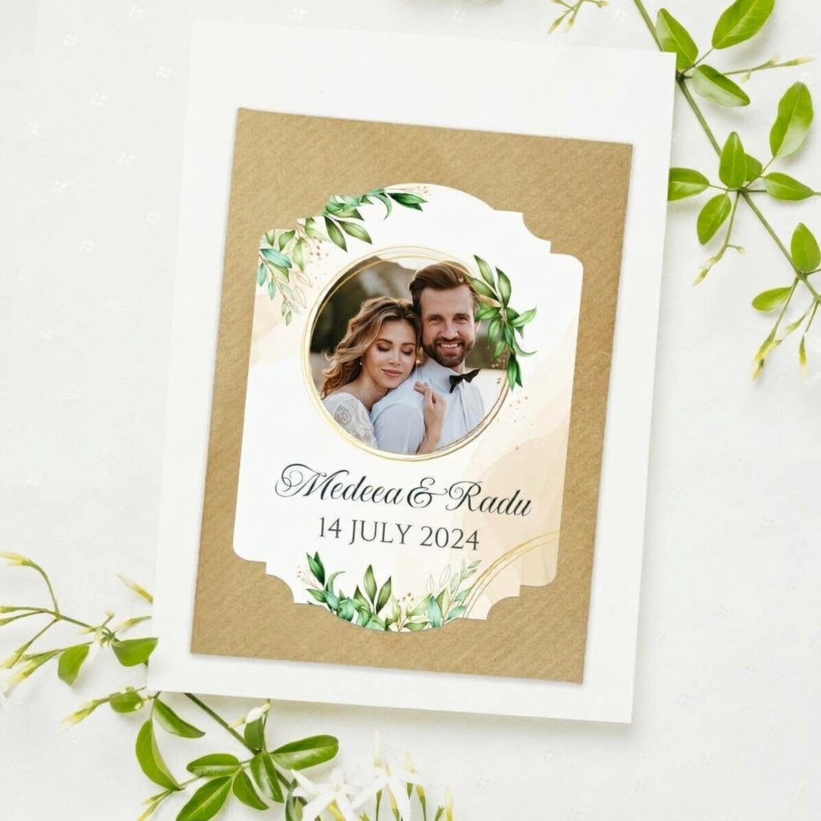 Personalizovaná květinová pamětní deska s fotografií a textem – Děkuji!