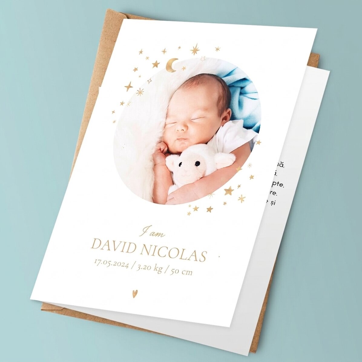 Personalizované přání s textem a fotografií – Baby