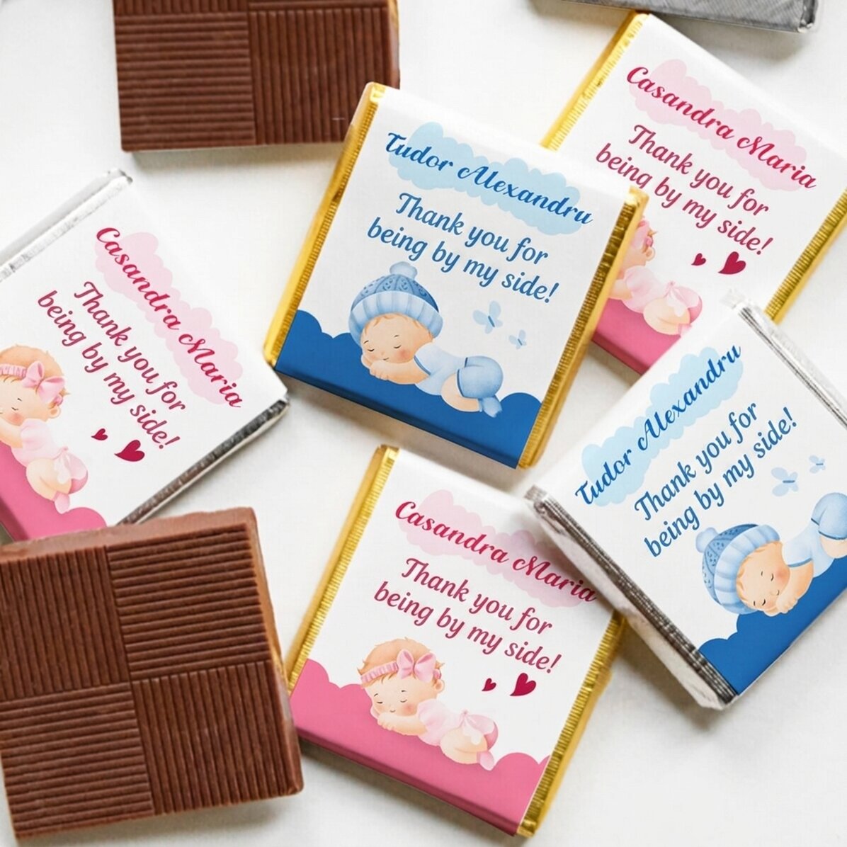 Mini čokoládová památka na křest s osobním věnováním – Baby
