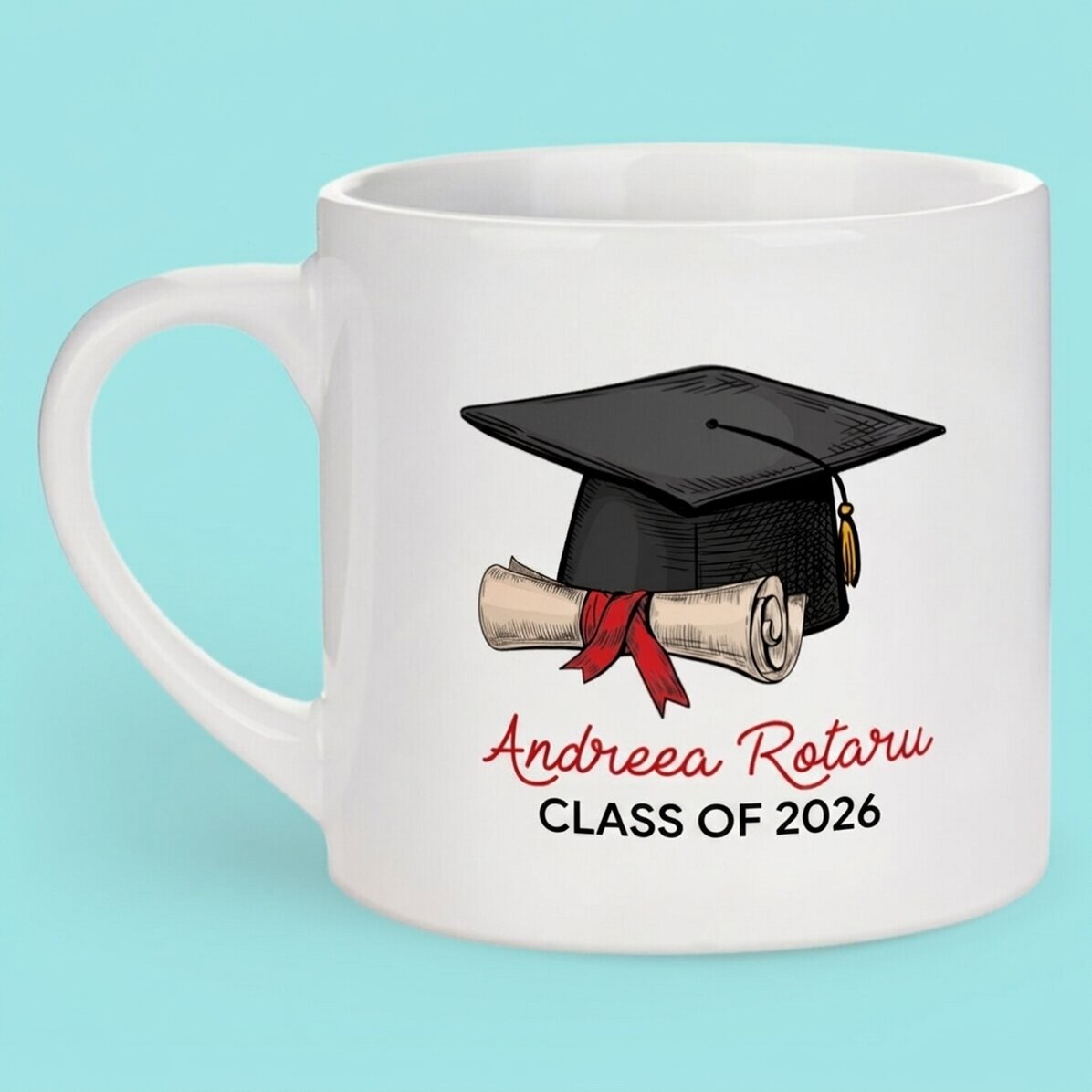 Personalizovaná šálek na espresso s vzkazem – Promoce