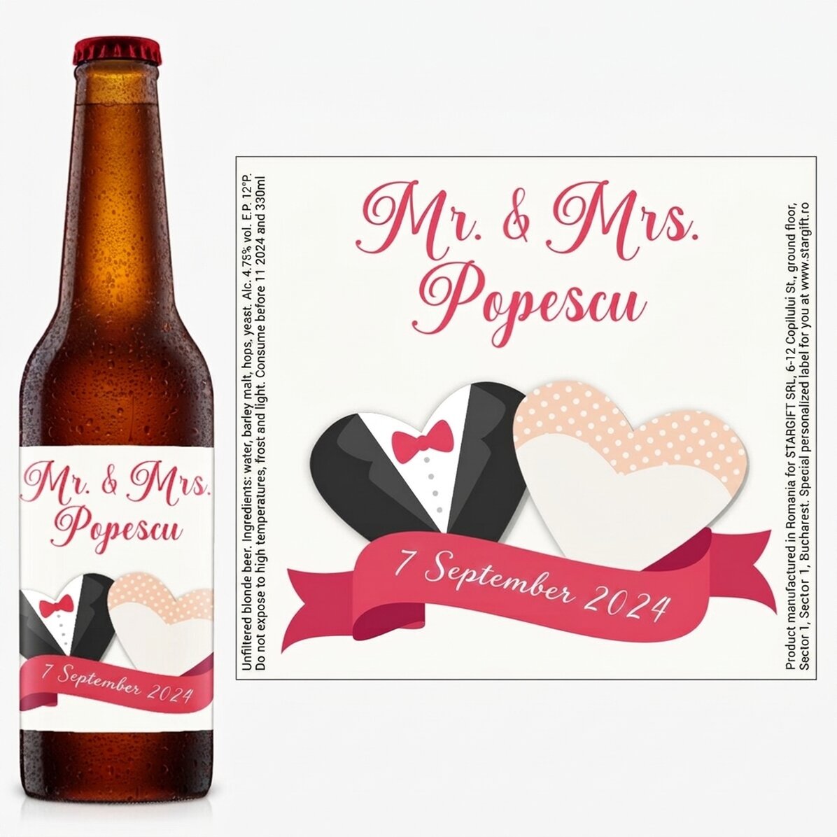 Pivo s osobním vzkazem – svatba