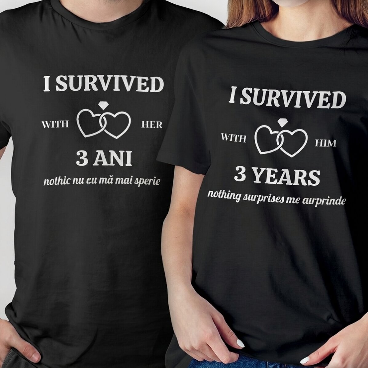 Bavlněné tričko s vlastním nápisem – I SURVIVED