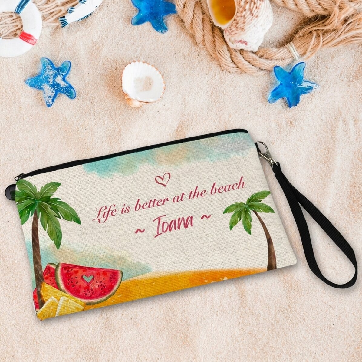 Taštička na doplňky s vlastním textem – Beach
