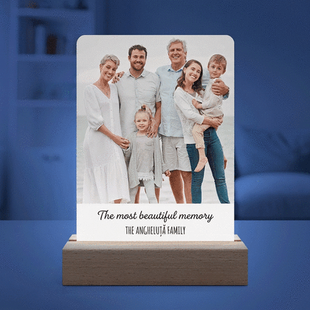Personalizovaná LED noční lampička s fotografií a vzkazem