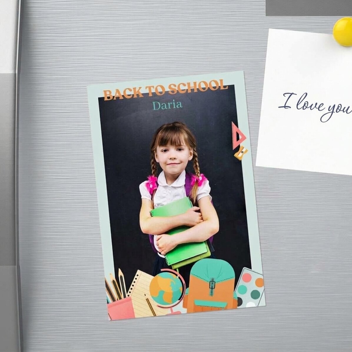 Magnet 10 × 15 cm s vlastní fotografií a textem – Zpátky do školy