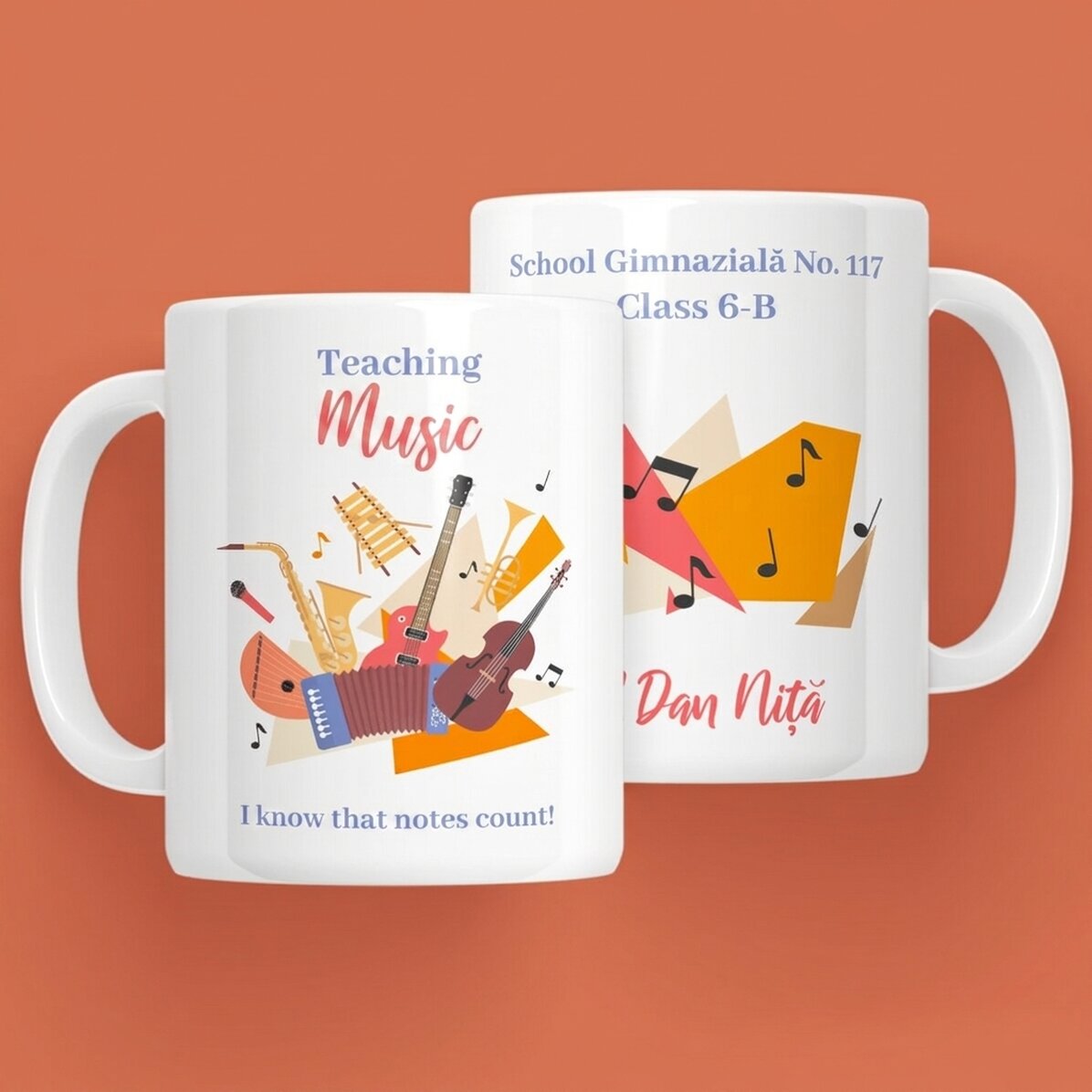 Personalizovaný hrnek s nápisem – Učitel hudební výchovy