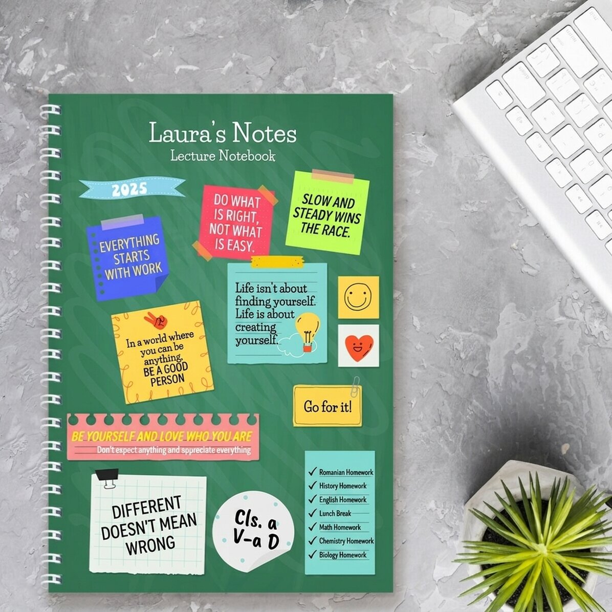 Notebook s vlastním textem – Moje poznámky