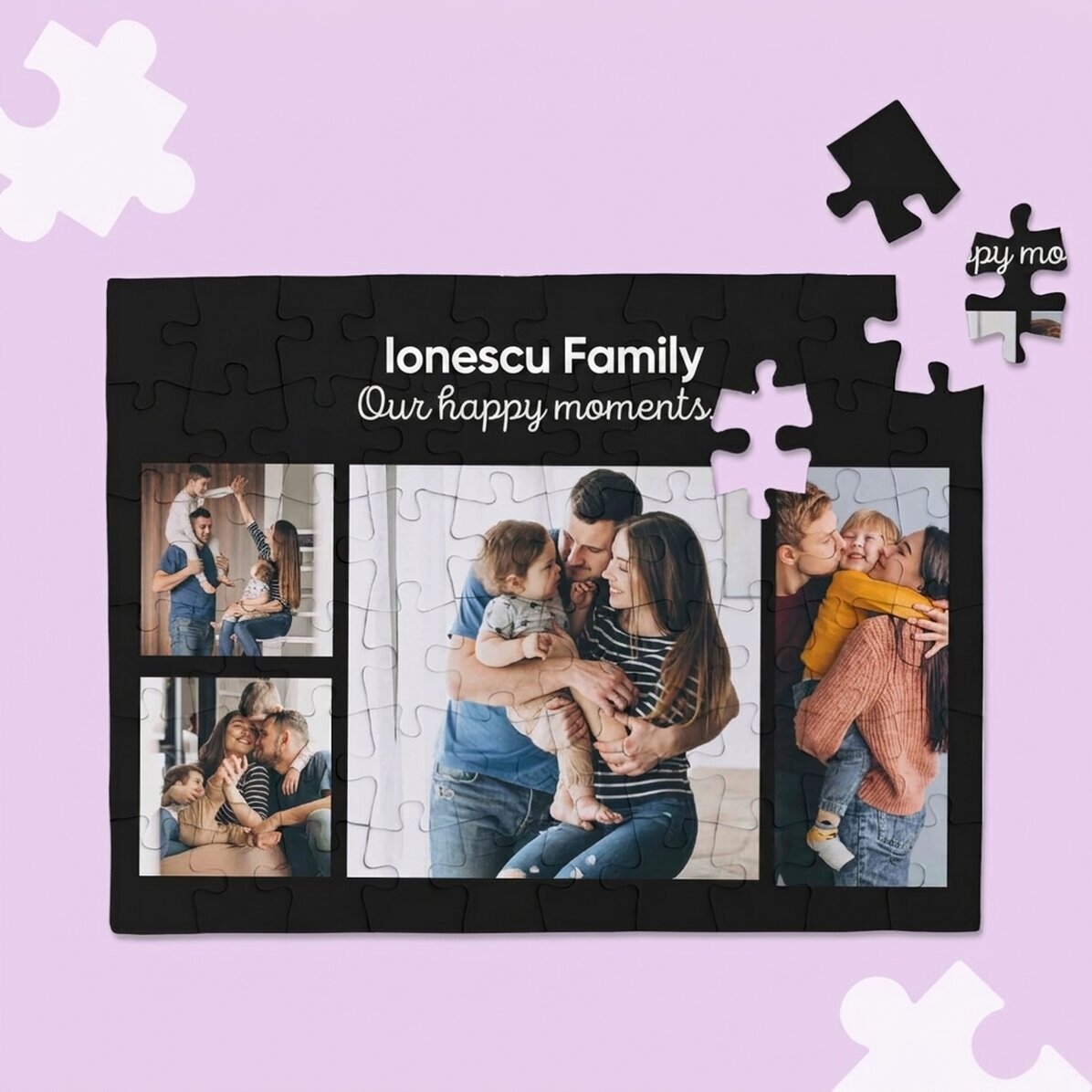 Personalizované puzzle se 4 fotografiemi a textem
