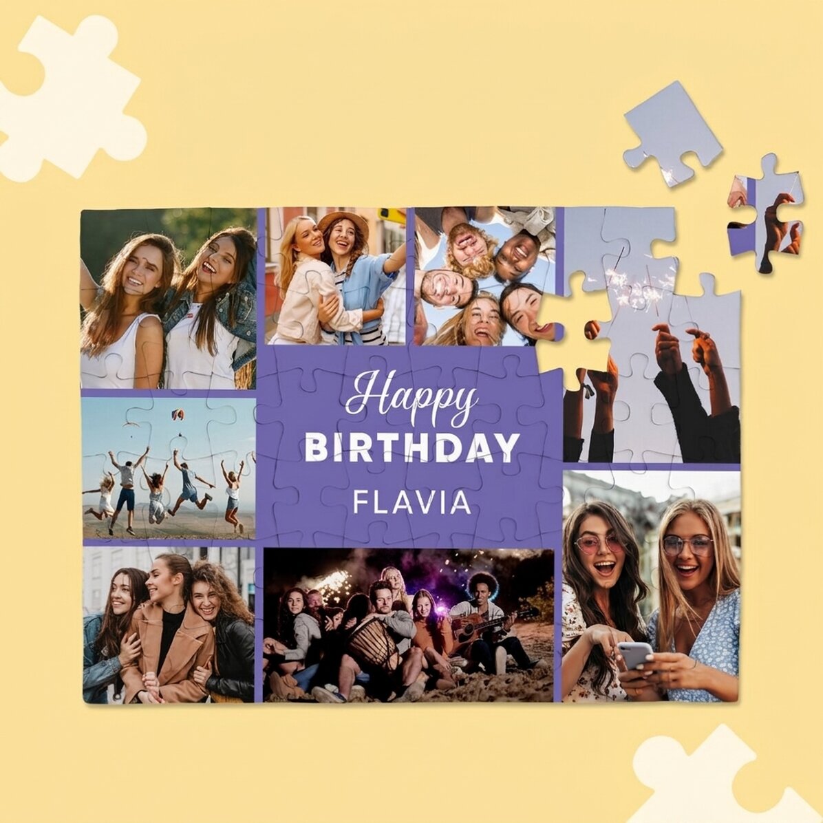 Personalizované puzzle s 8 fotografiemi a textem