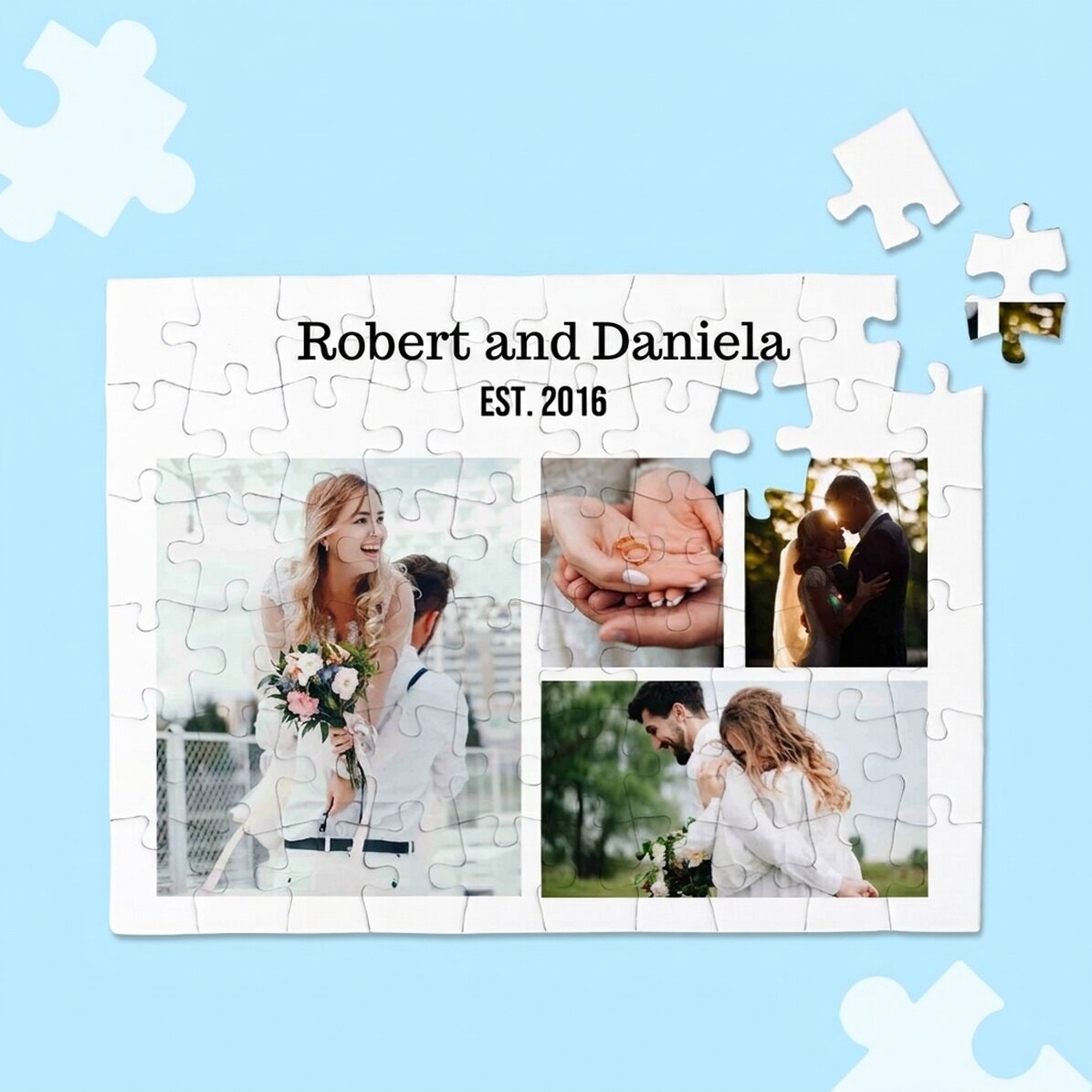 Personalizované puzzle se 4 fotografiemi a textem – Sladké vzpomínky