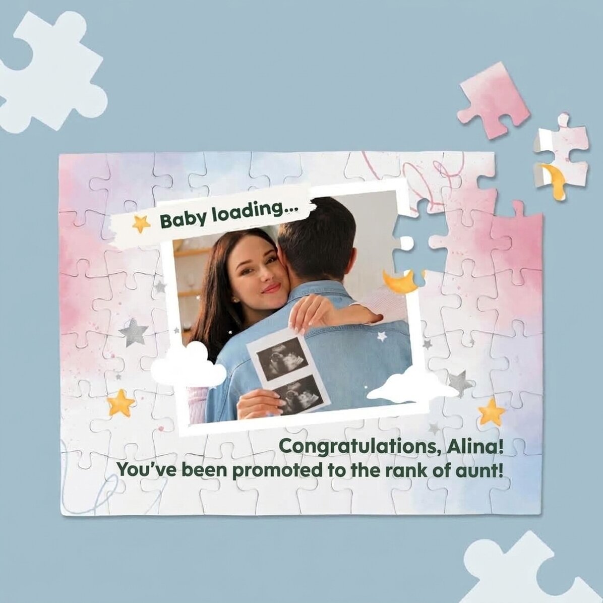 Personalizovaná skládačka s fotografií a vzkazem – Baby