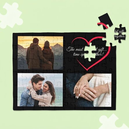 Personalizované puzzle se 3 fotografiemi a textem – In love