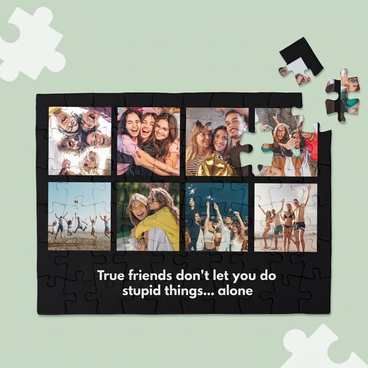 Personalizované puzzle s 8 fotografiemi a textem