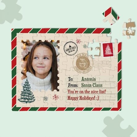 Personalizovaná skládačka pro děti s fotografií a textem – Od Santa Clause