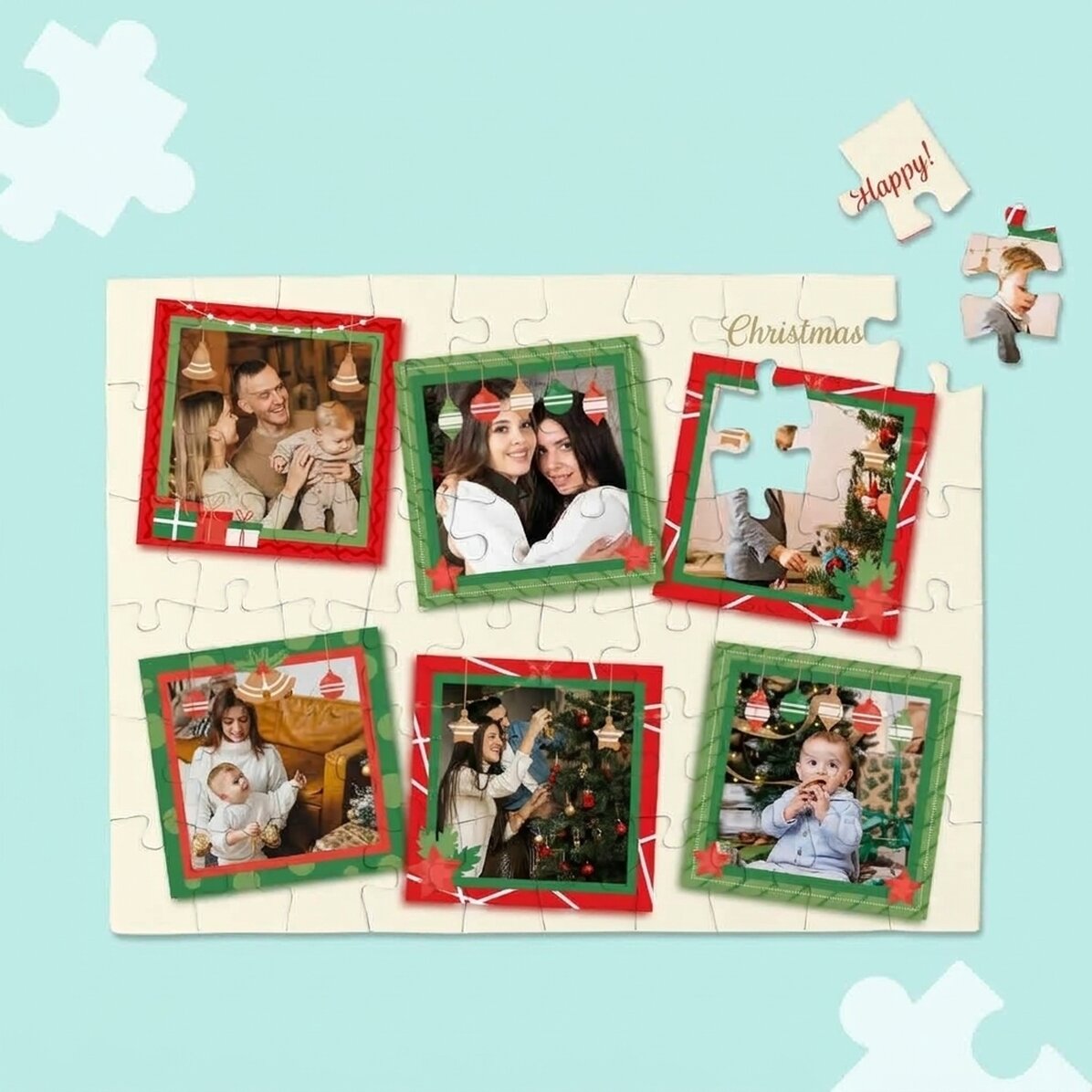 Personalizované puzzle se 6 fotografiemi – Vánoční vzpomínky
