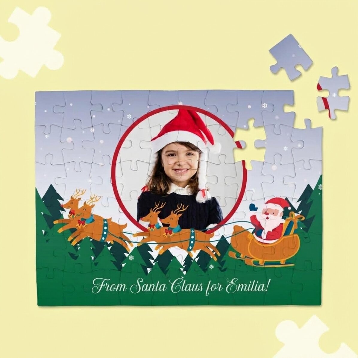 Personalizovaná skládačka s fotografií a textem – Santa Claus
