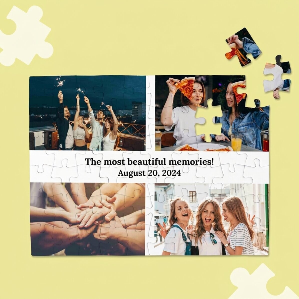 Personalizované puzzle se 4 fotografiemi a textem – Nejkrásnější vzpomínky