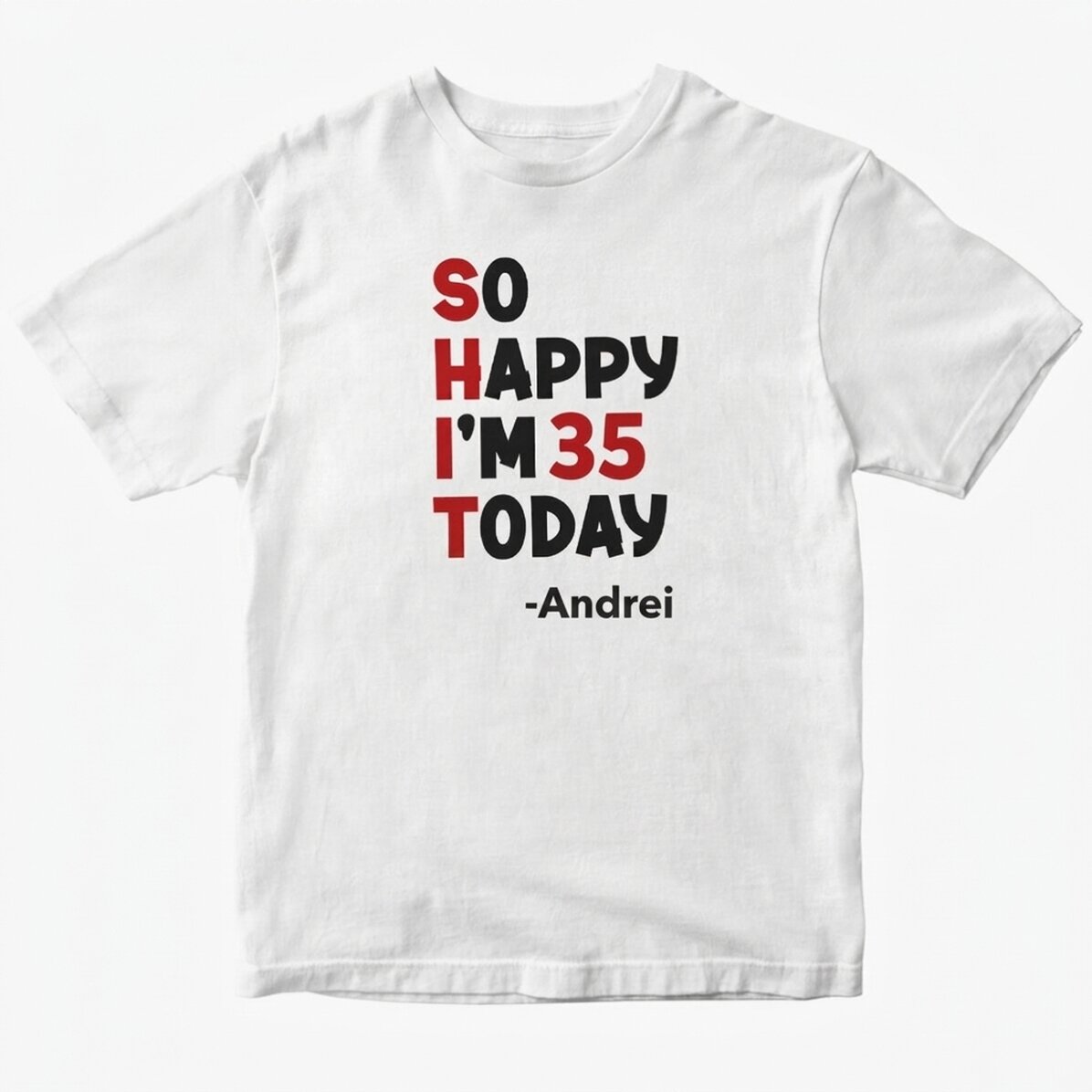 Bavlněné tričko s vlastním nápisem – So happy