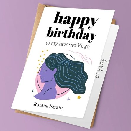 Personalizované přání s textem – Znamení Panny