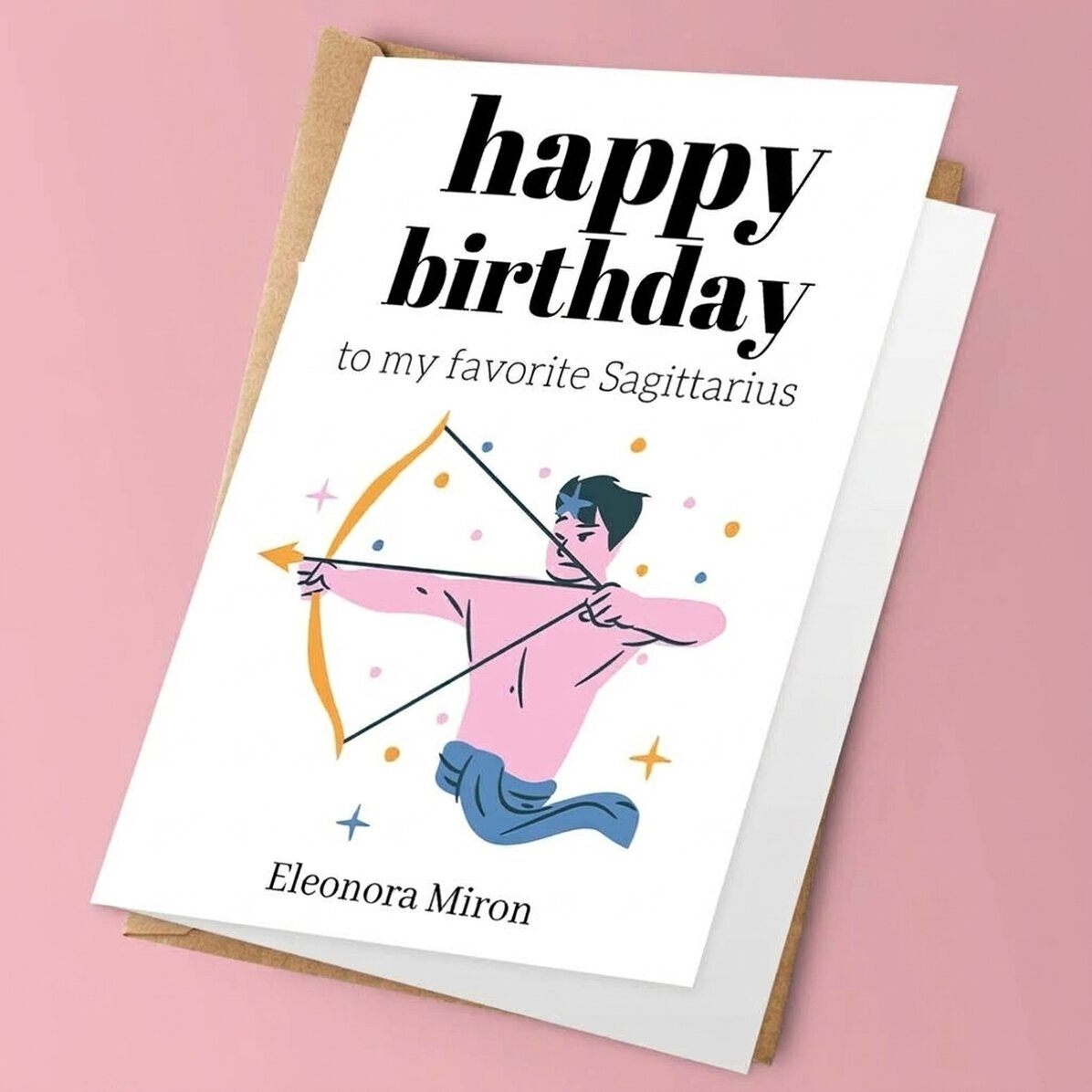 Personalised greeting card with text - Sagittarius