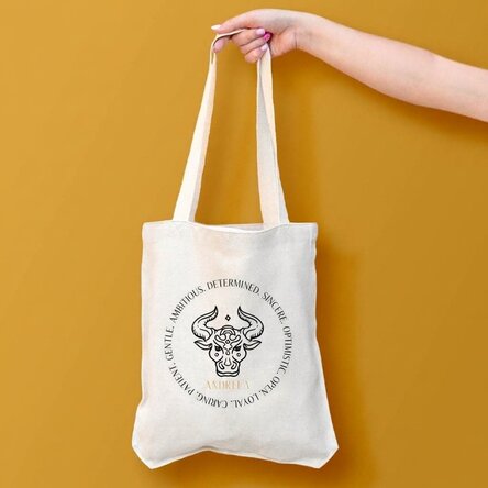 Taška s vlastním textem – znamení Býka