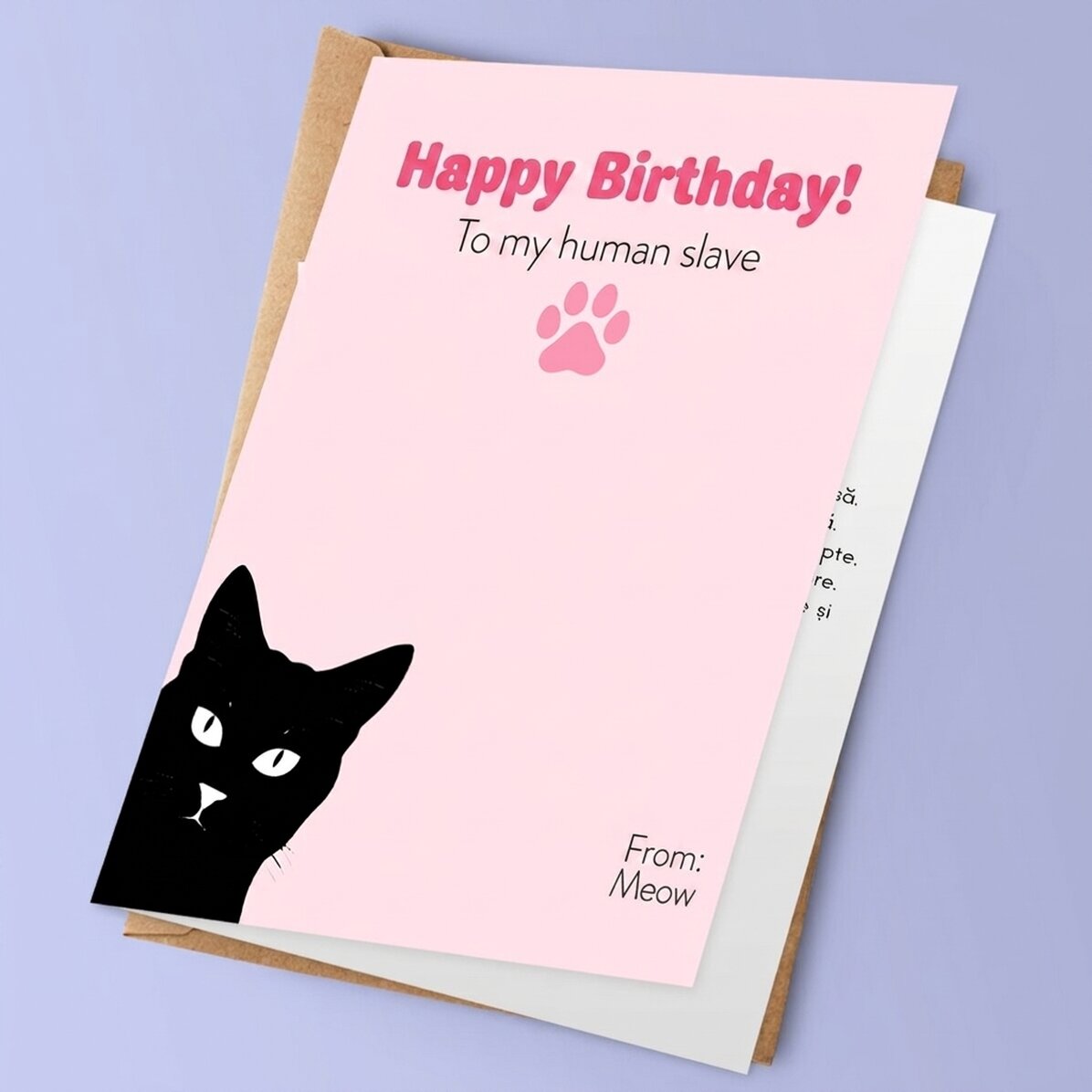 Personalizované přání s textem – Dopis od Meow
