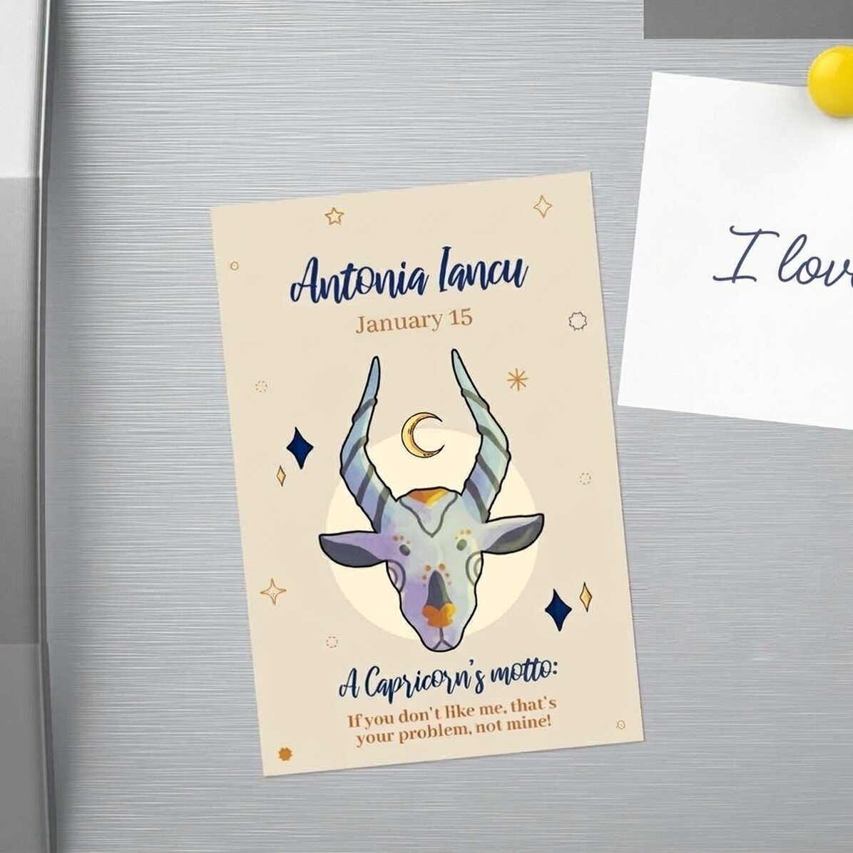 Magnet 10 × 15 cm s vlastním textem – znamení Kozoroha