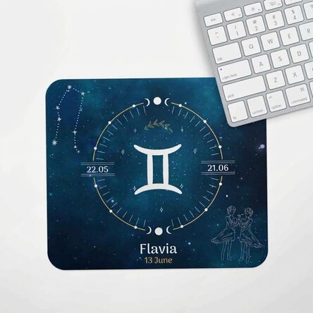 Personalizovaná podložka pod myš s textem – znamení Blíženci