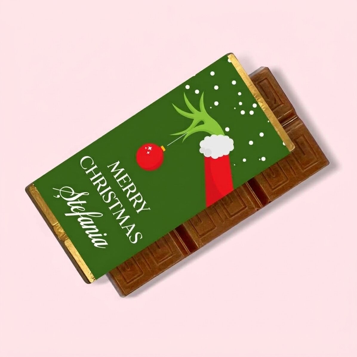 Mini čokoládová tabulka s osobním vzkazem – Grinch