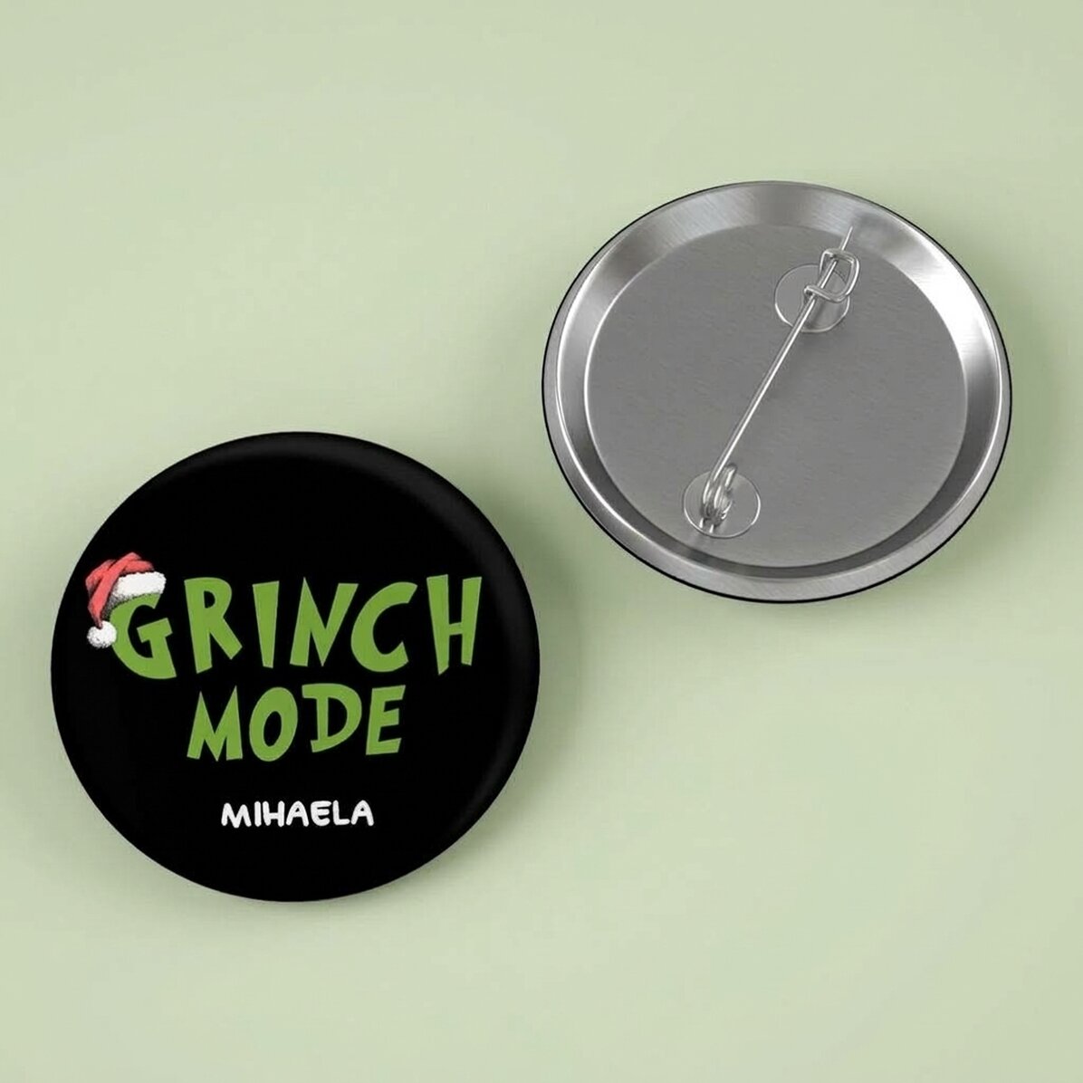 Personalizovaná placka s textem – Grinch Mode