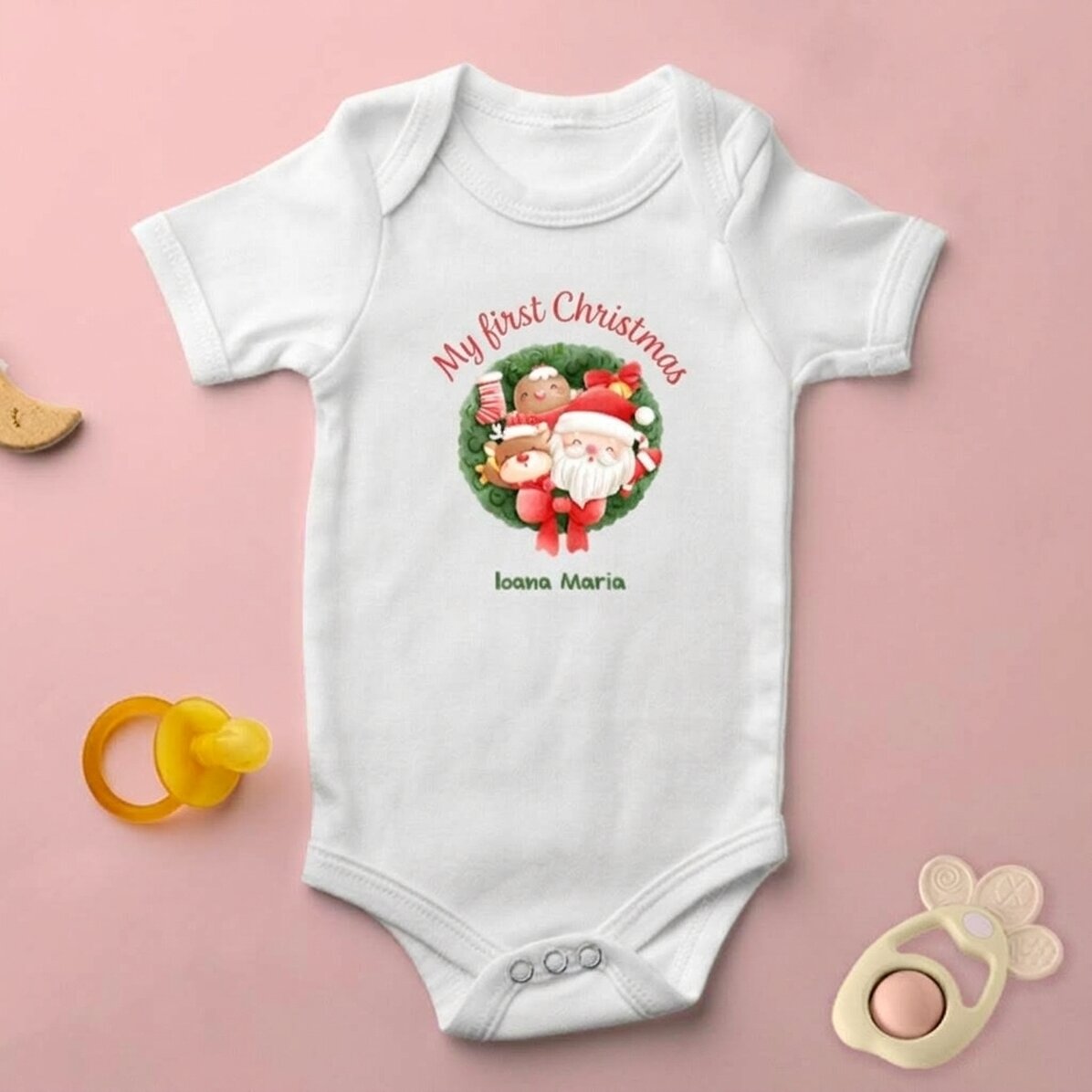 Dětské body s vlastním textem – Moje první Vánoce