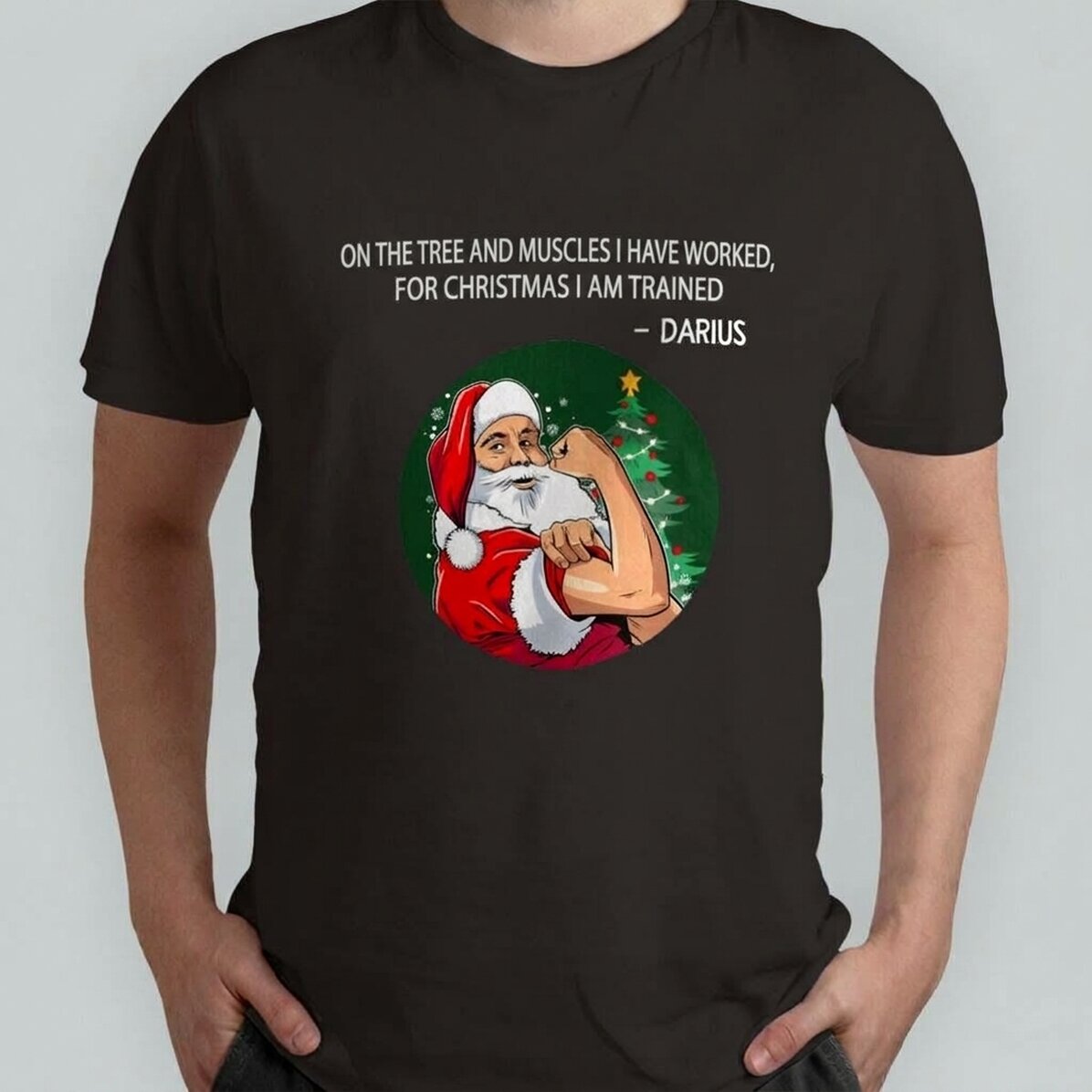 Bavlněné tričko s vlastním nápisem – Christmas power