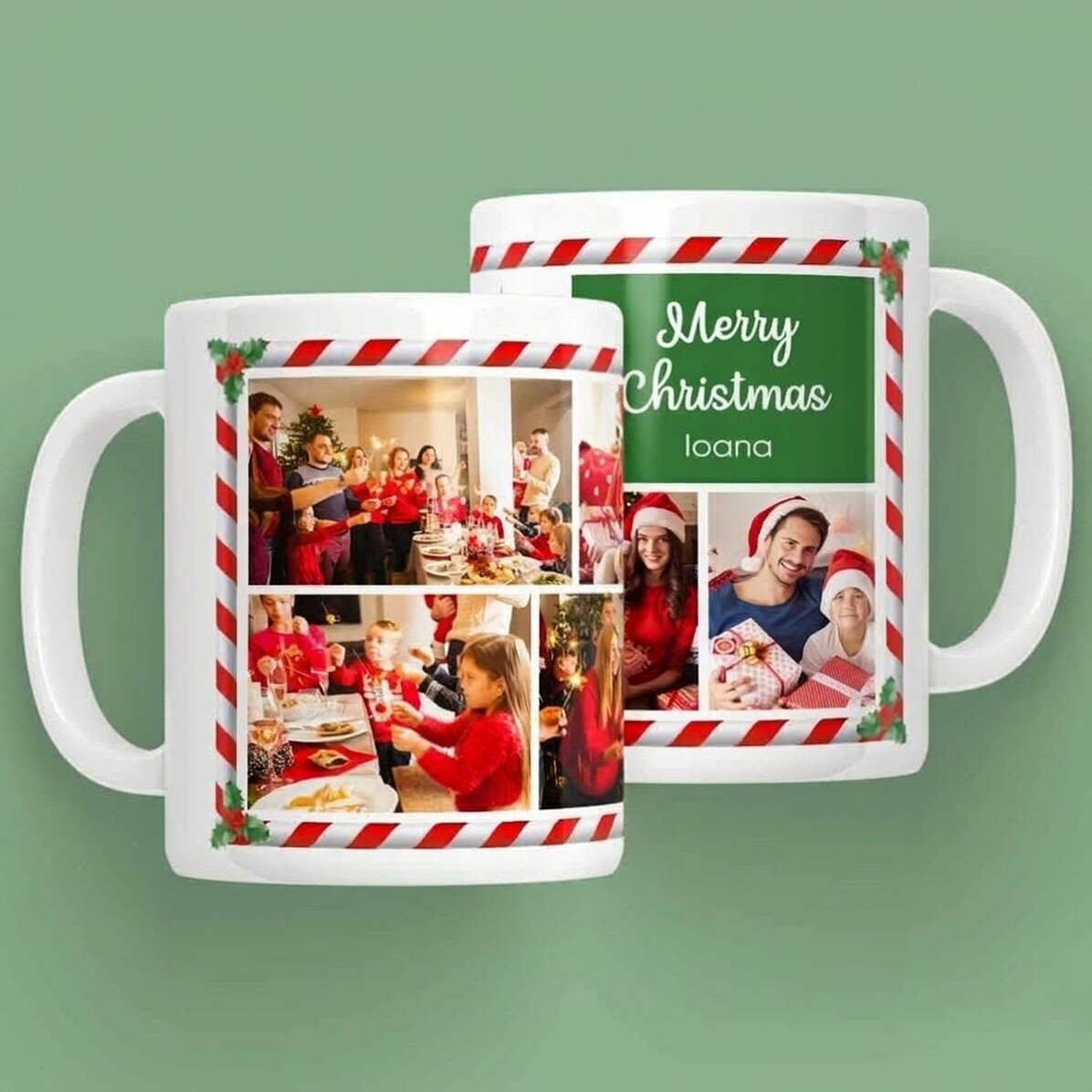 Hrnek s vlastním textem a 7 fotografiemi – Santa Claus