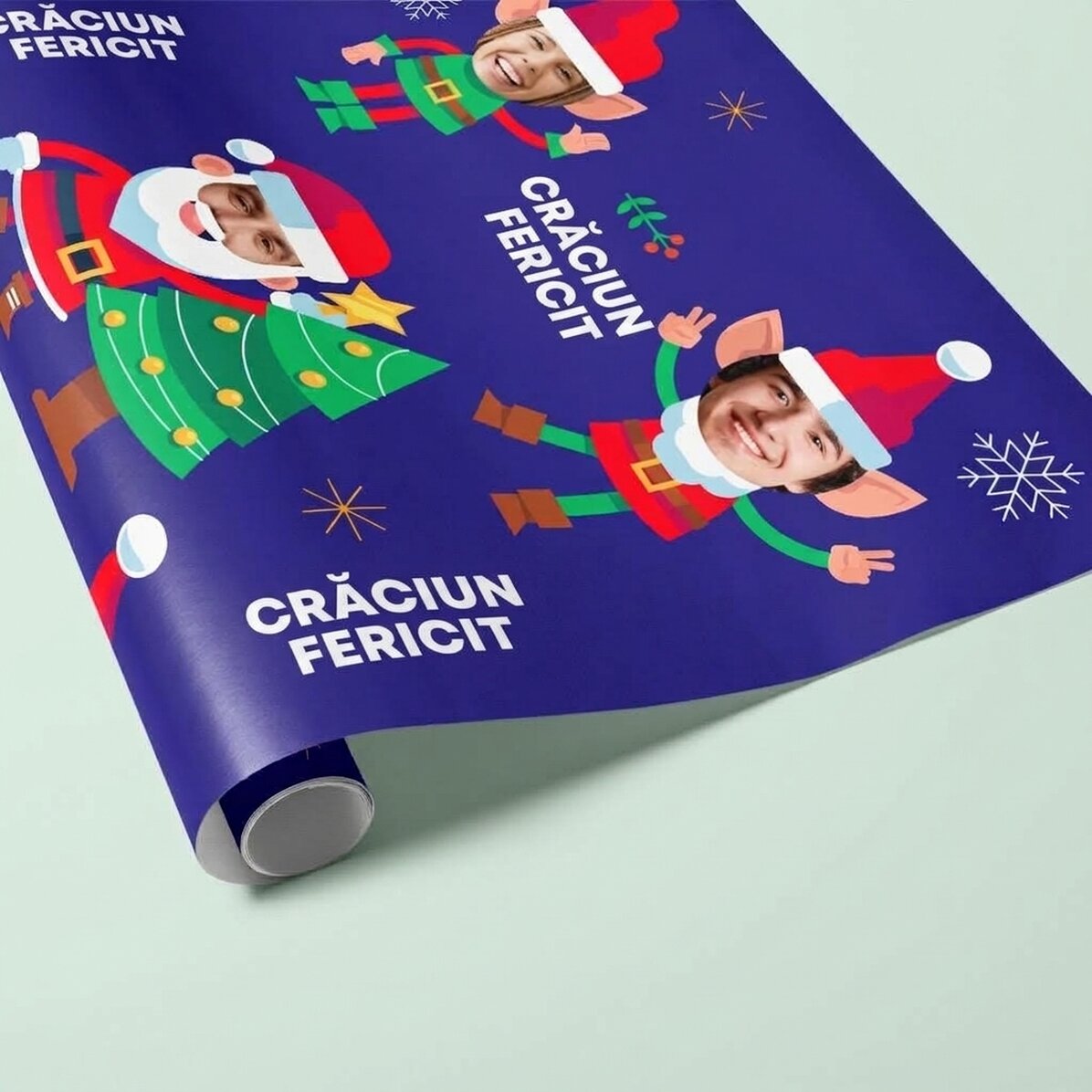Personalizovaný balicí papír s 5 fotografiemi – Funny Christmas
