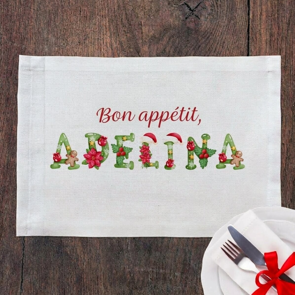 Personalizovaný podtácek s vánočním jménem