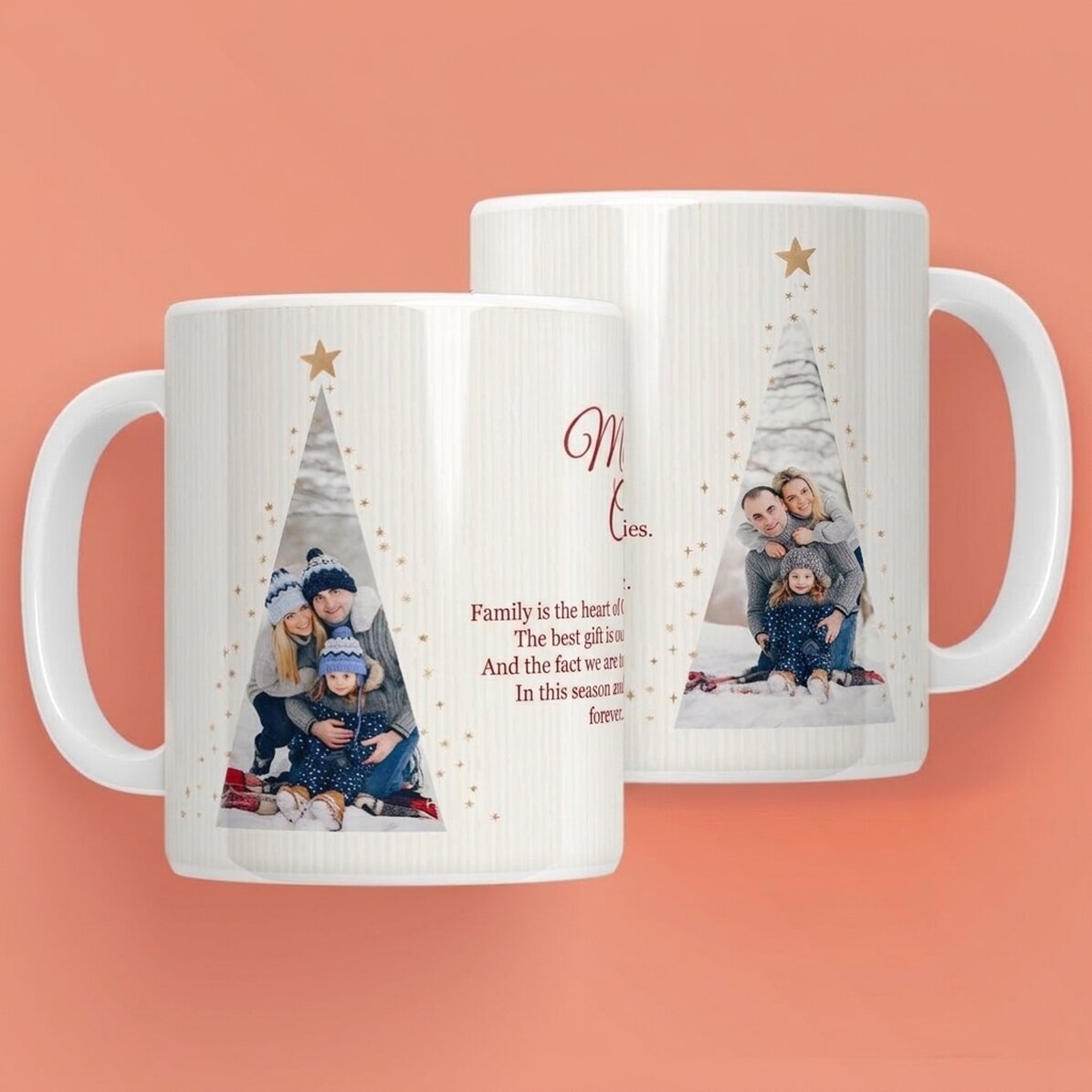 Hrnek s vlastním textem a 2 fotografiemi – Warm Christmas