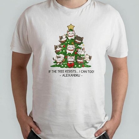 Bavlněné tričko s vlastním nápisem – Catmas tree