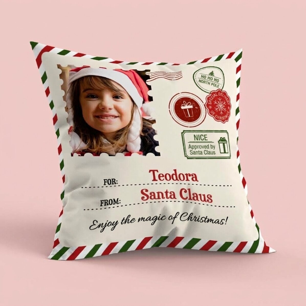 Personalizovaný polštář s fotografií, velký formát – Od Santa Clause