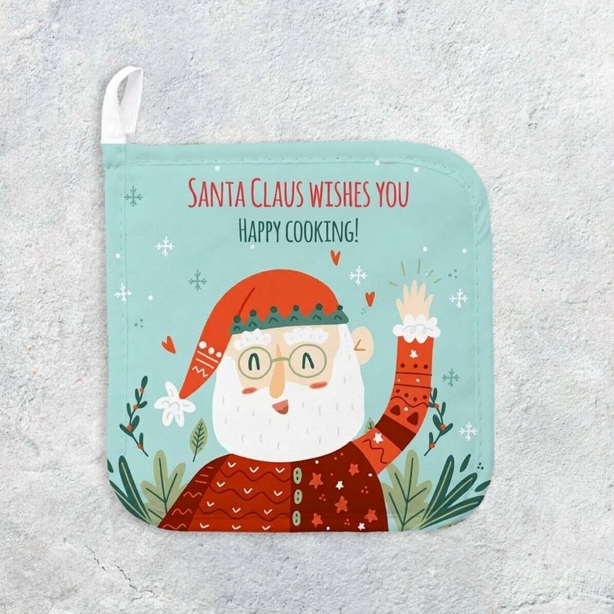 Personalizovaný podstavec pod horký hrnec s vzkazem – Santa