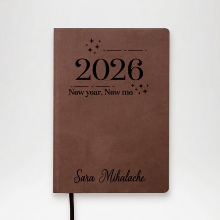 Personalizovaný kožený diář s nápisem – New year, new me
