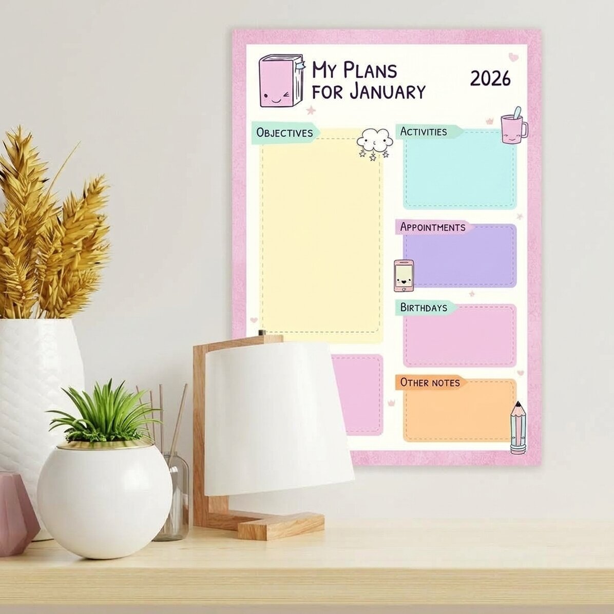Personalizovaný plakát – Pastel planner
