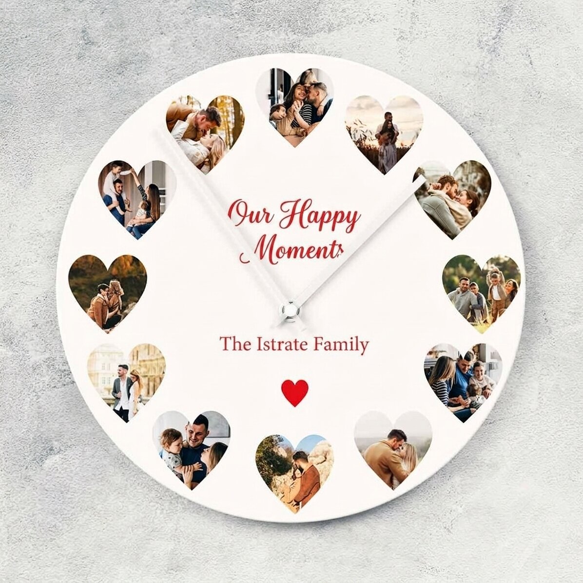 Personalizované hodinky s 12 fotografiemi a textem – Naše společné okamžiky