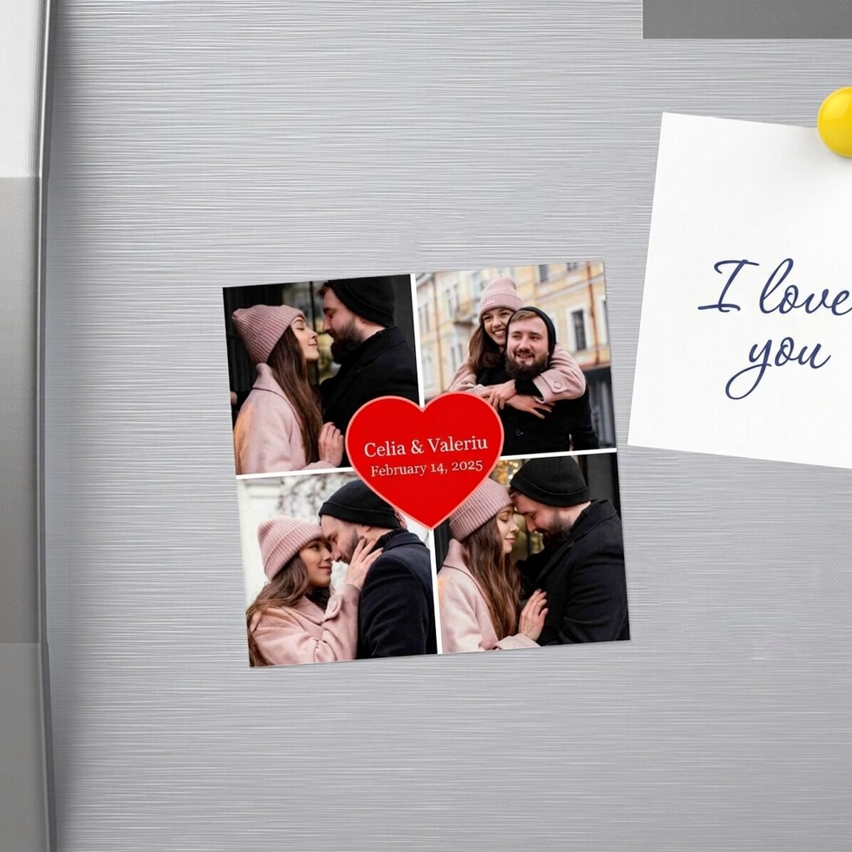 Magnet 10x10 s 4 fotografiemi a textem – Heart