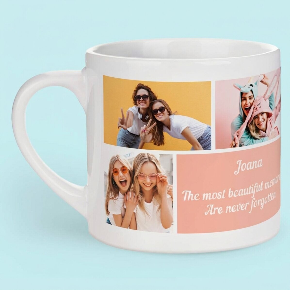 Personalizovaný šálek na espresso s 5 fotografiemi a textem – Nejkrásnější vzpomínky