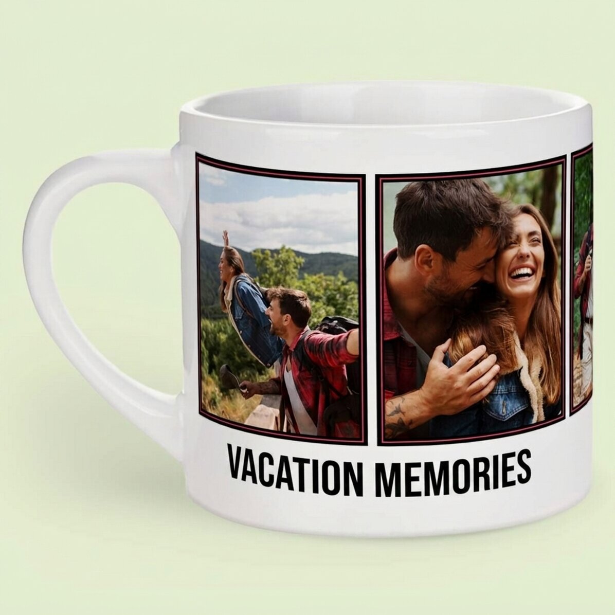 Personalizovaná šálka na espresso s 5 fotografiemi a textem – Vzpomínky