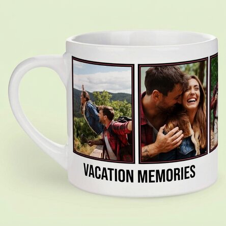 Personalizovaná šálka na espresso s 5 fotografiemi a textem – Vzpomínky