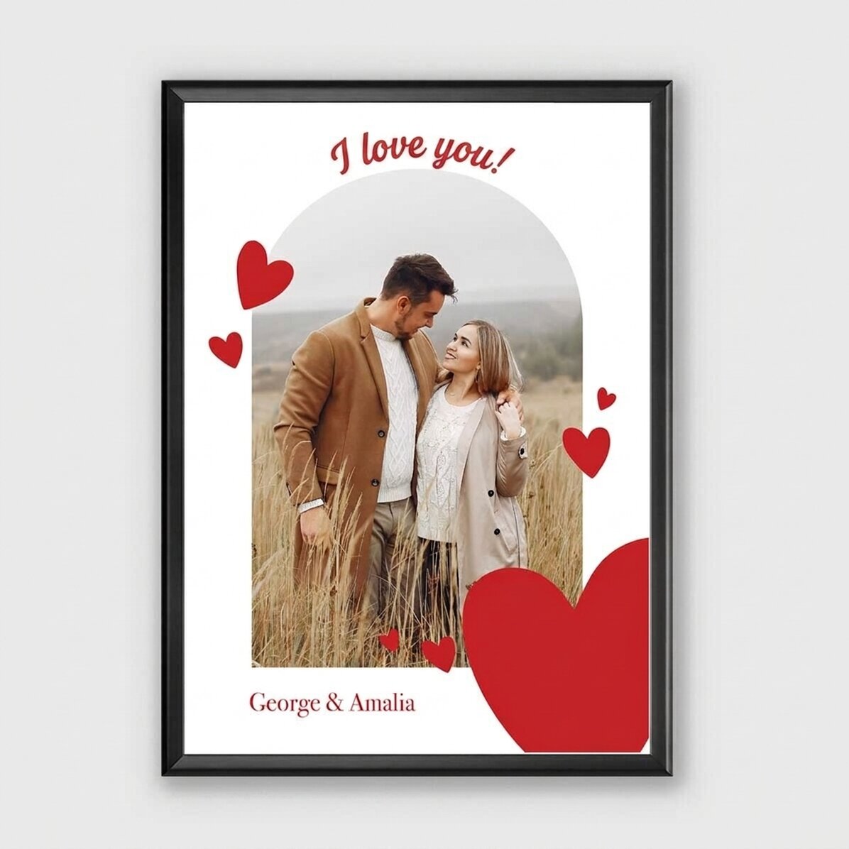 Personalizovaný obraz s fotografií a vzkazem – Šťastný Valentýn!