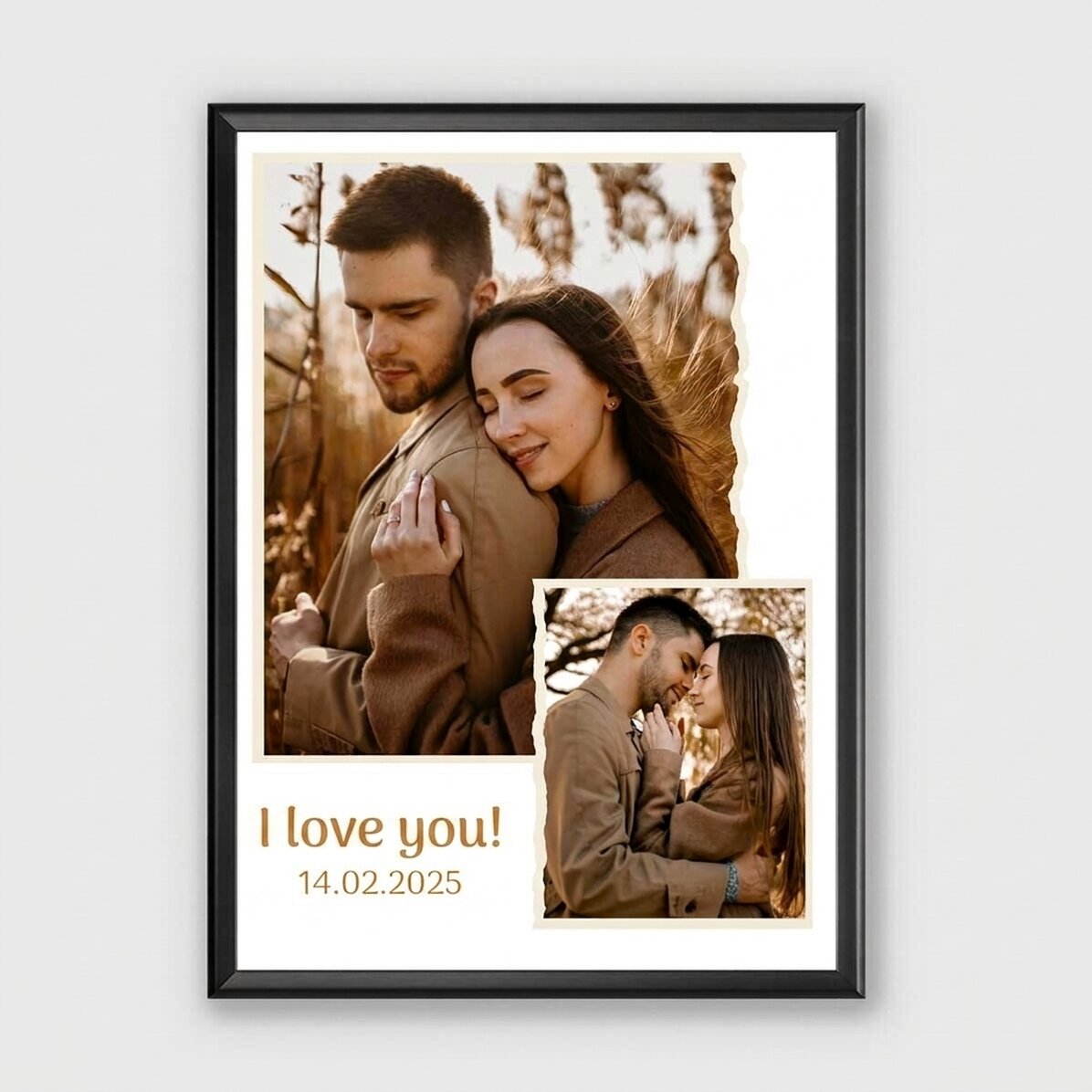 Personalizovaný obraz se 2 fotografiemi a textem – Miluji tě!