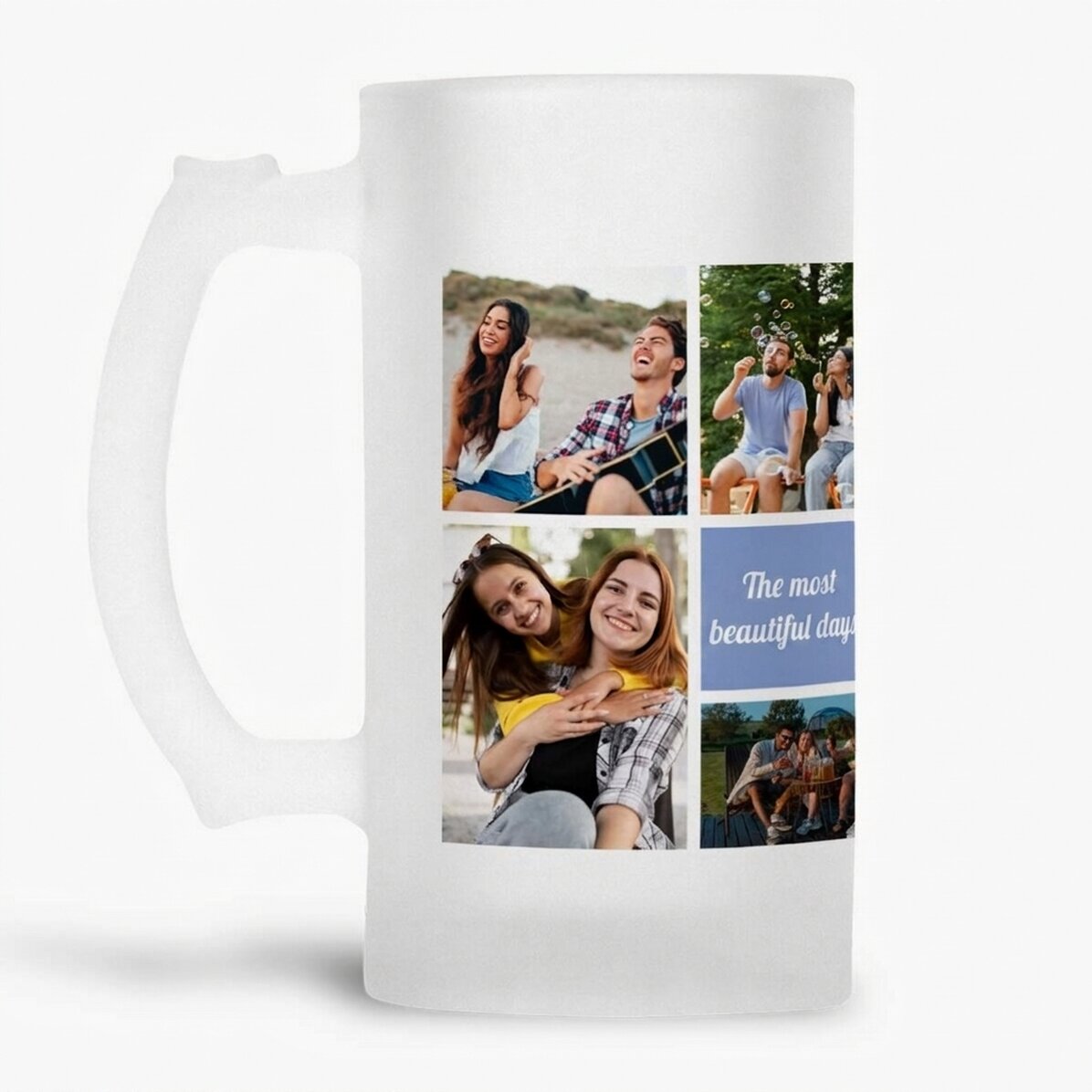 Personalizovaný pivní půllitr se 7 fotografiemi a vzkazem